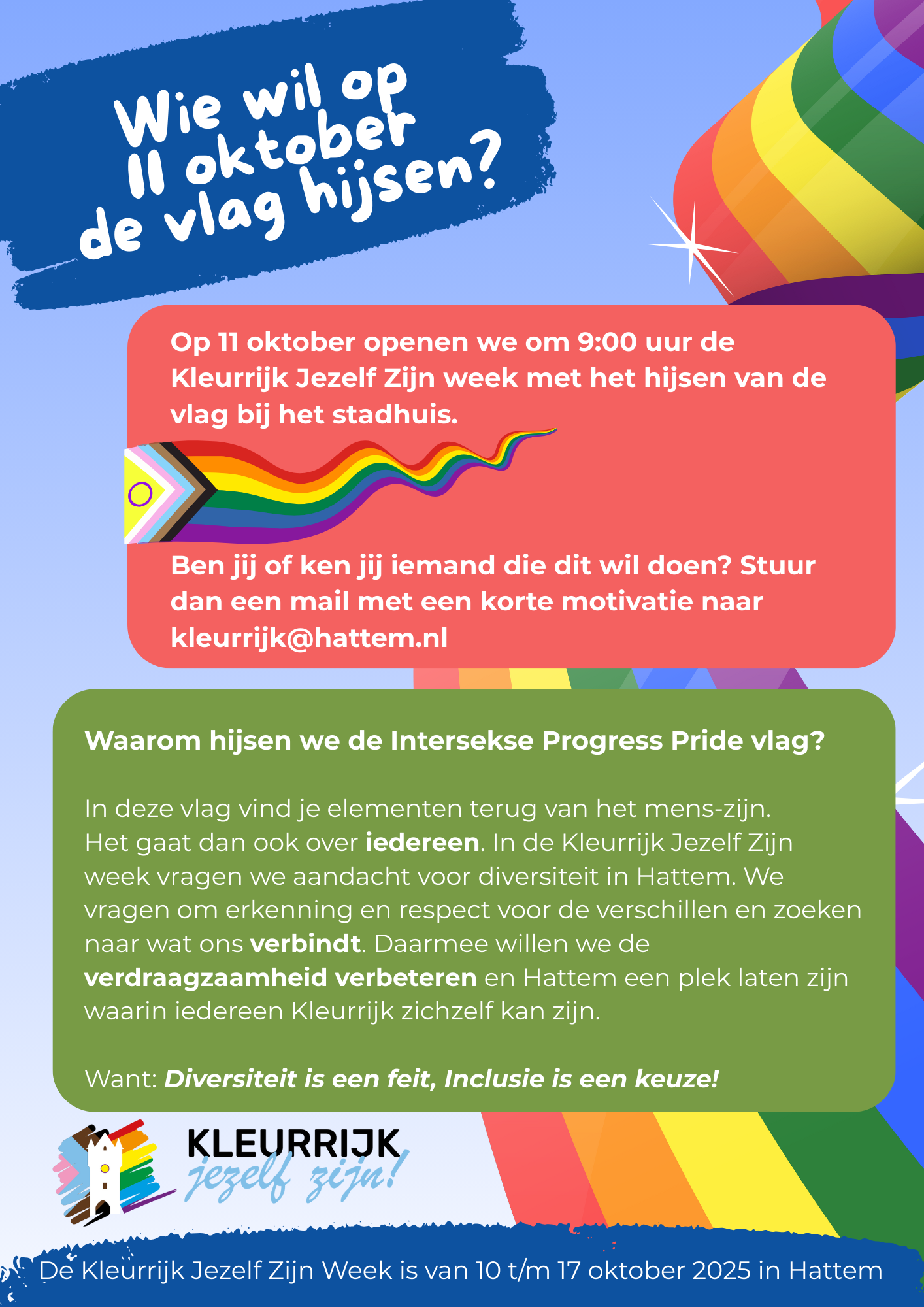 Flyer vlag hijsen